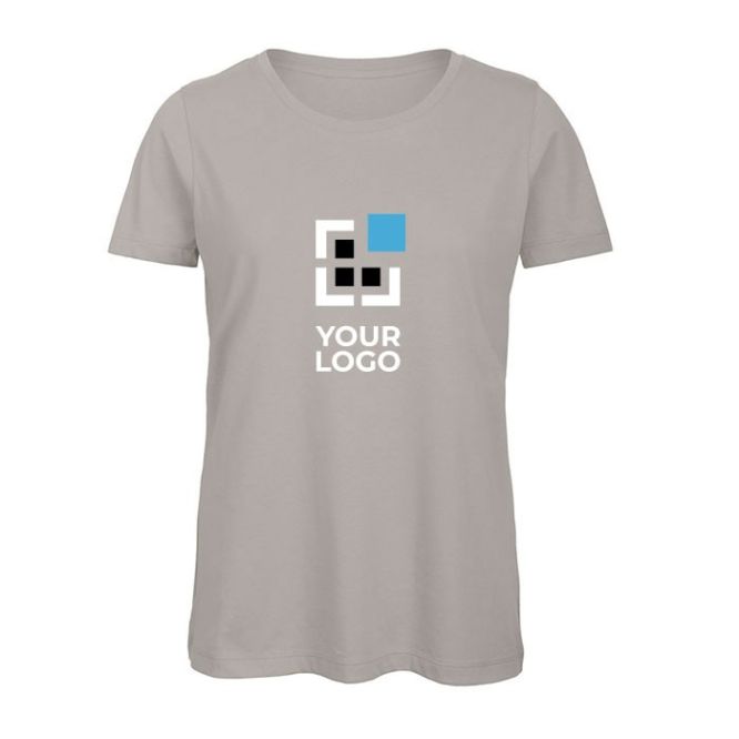 T-shirt da donna in cotone organico pettinato ring-spun 140 g/m² B&C color grigio chiaro