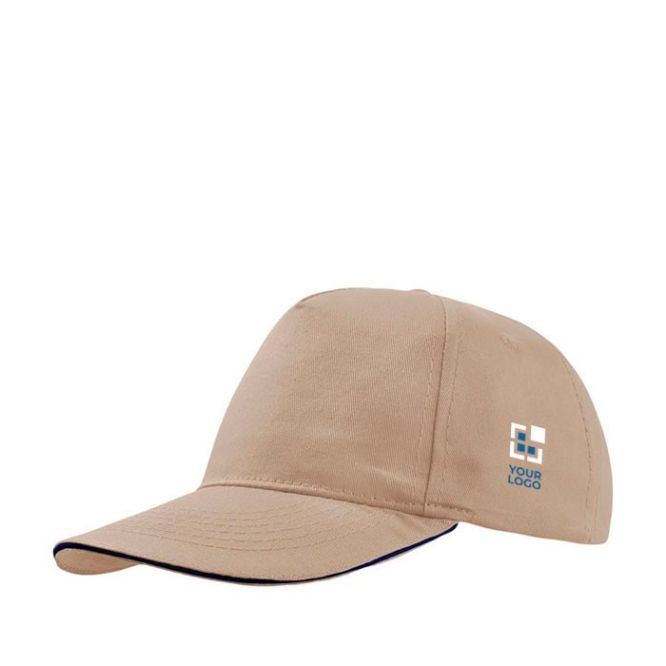 Cappello con visiera a contrasto di colore in cotone leggero 160 g/m²