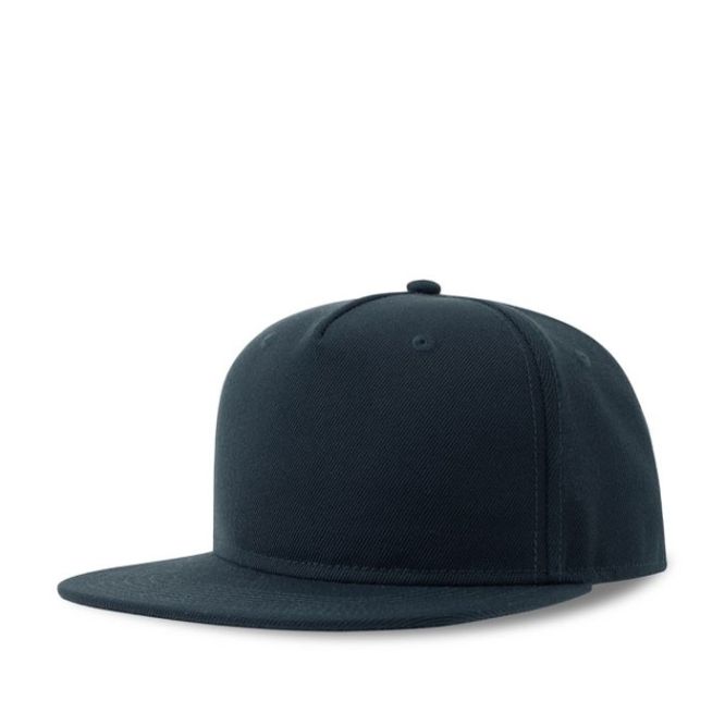 Cappello 5 pannelli con visiera piatta in poliestere riciclato 300g/m²