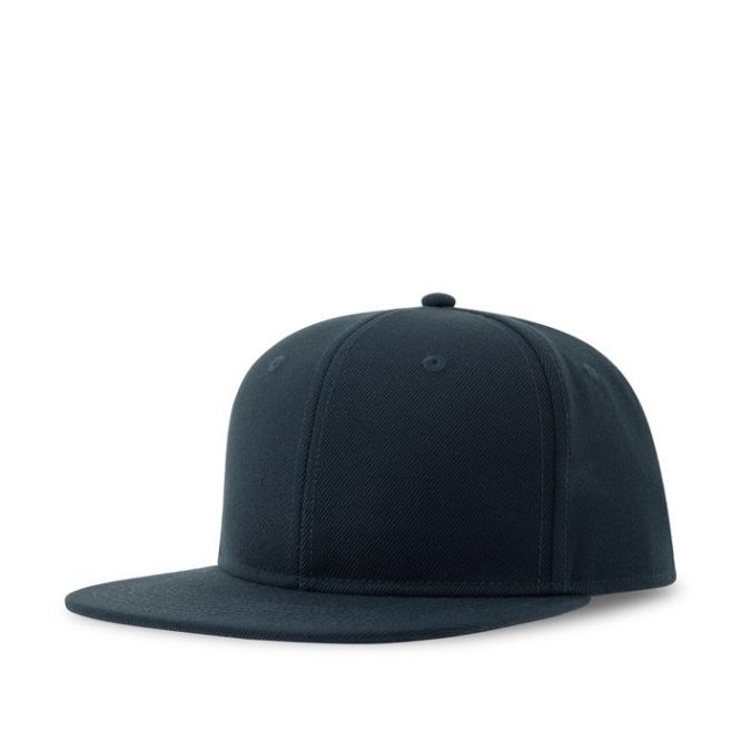 Cappellino con visiera piatta in twill di poliestere riciclato 300g/m² color blu mare