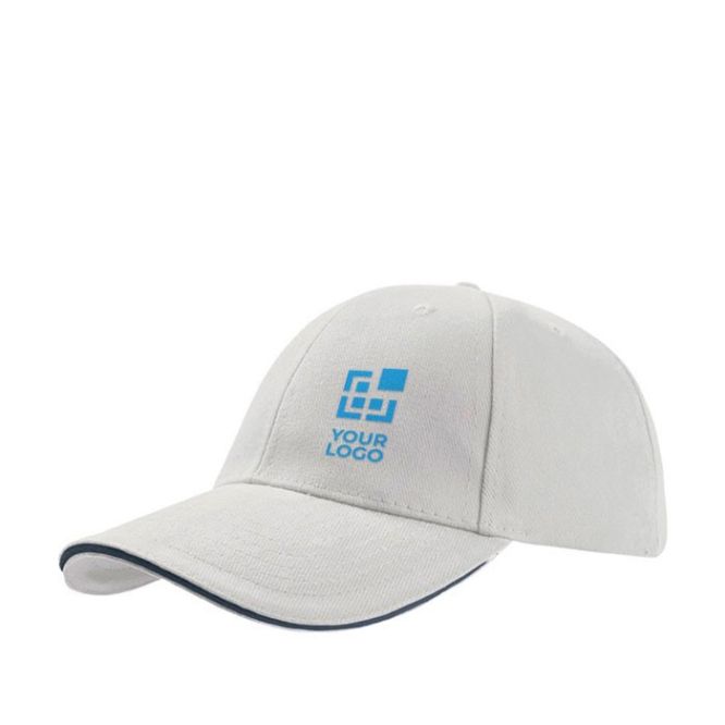 Cappello morbido in cotone twill di cotone spazzolato pesante 250 g/m² color bianco