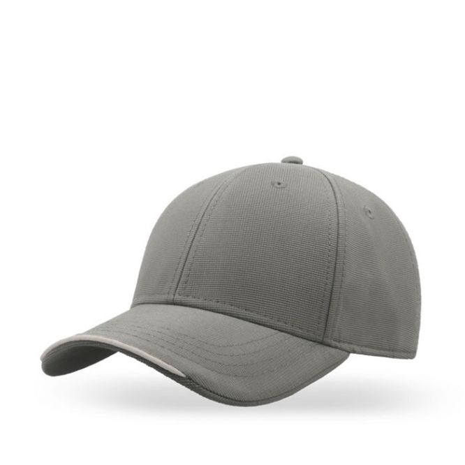 Cappellino con bordo visiera bianco in poliestere riciclato 170 g/m² color grigio chiaro