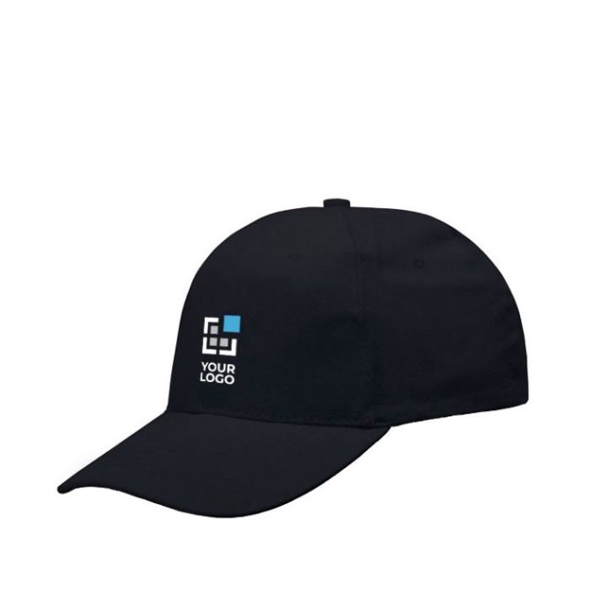Cappellino promozionale con fibbia in metallo in cotone da 255 g/m² color nero