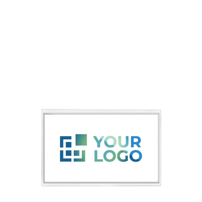 Porta badge in plastica trasparente semirigido con spilla 90x55 mm