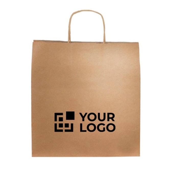 Busta ecologica con logo ideale per regali in carta kraft da 115 g/m²