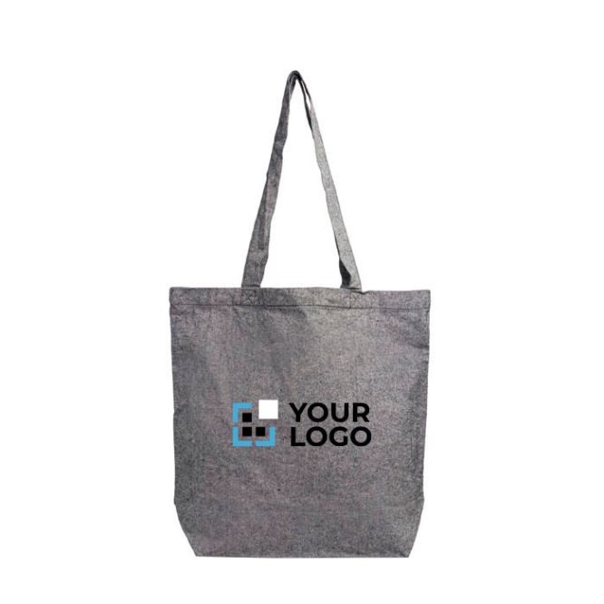 Borsa pieghevole in cotone riciclato con tasca interna 190 g/m²