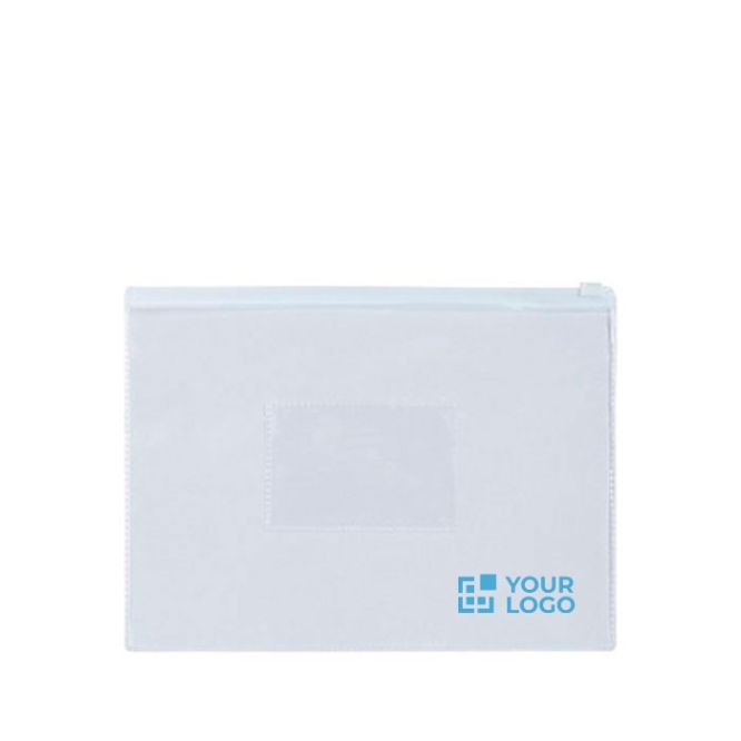 Cartellina portadocumenti trasparente formato A5 in PVC con cerniera