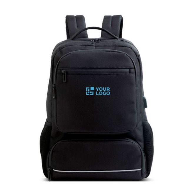 Zaino in poliestere con tasca per pc da 15,6” e scomparto termico color nero