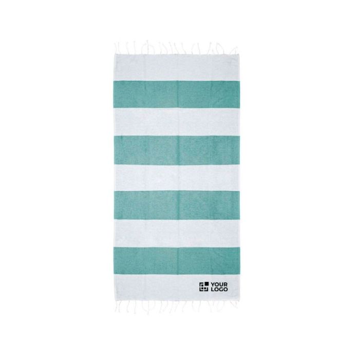 Telo da spiaggia promozionale 90 x 180cm in cotone leggero da 180g/m² color verde scuro