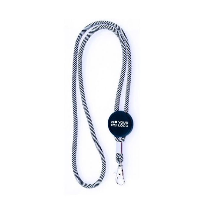 Lanyard con logo tubolare in poliestere regolabile con design bicolore