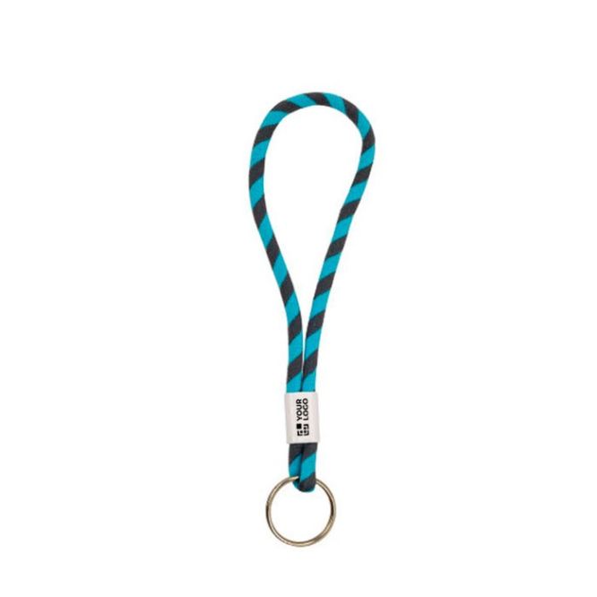 Portachiavi tipo lanyard in terilene regolabile con anello in metallo