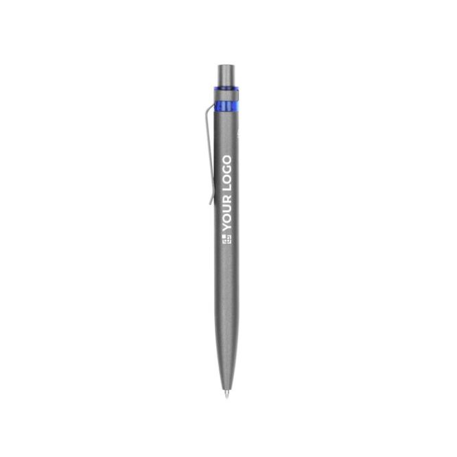 Penna in alluminio riciclato con dettaglio colorato e inchiostro blu
