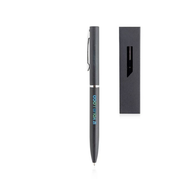 Penna di lusso in metallo con finitura opaca e astuccio inchiostro blu