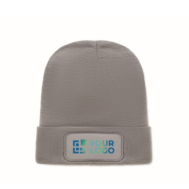 Berretto unisex in poliestere rPET con toppa per personalizzazione
