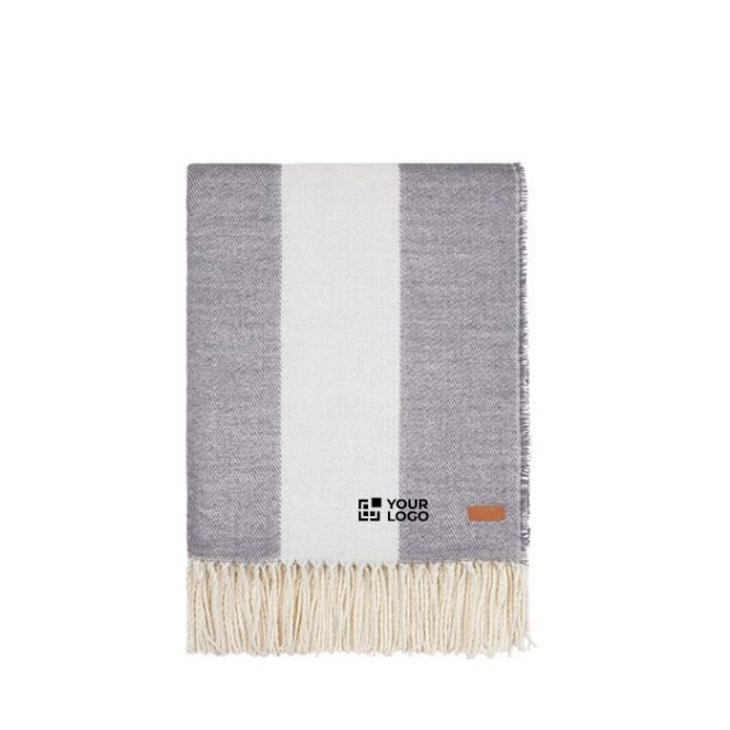 Confortevole coperta in polylana® e acrilico con motivo a righe grandi