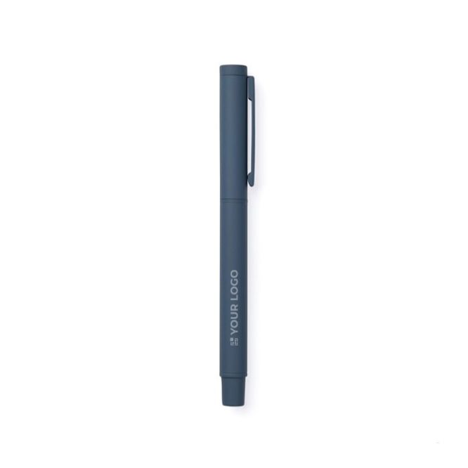 Penna elegante in acciaio inossidabile riciclato con inchiostro blu