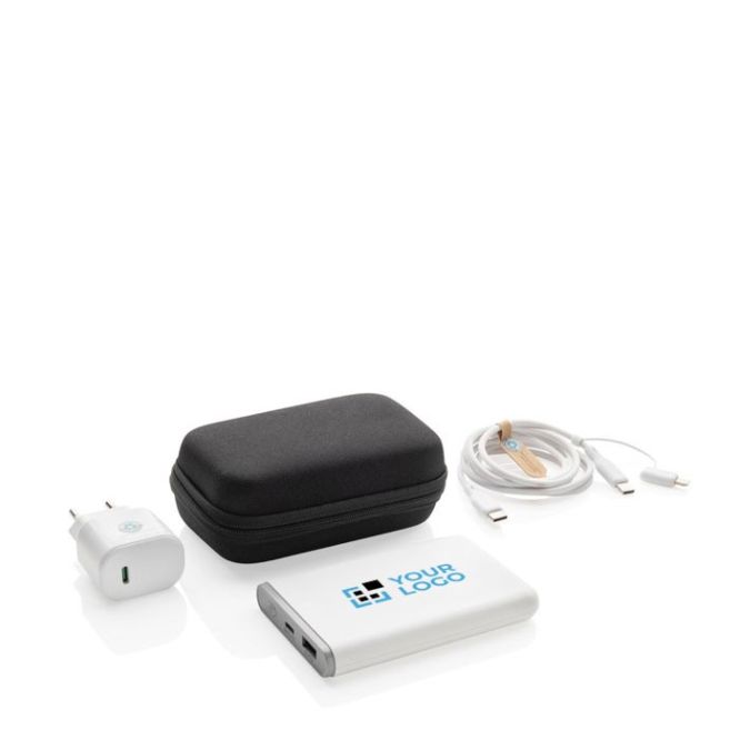 Spina cavetto di ricarica e powerbank 5.000 mAh in plastica riciclata