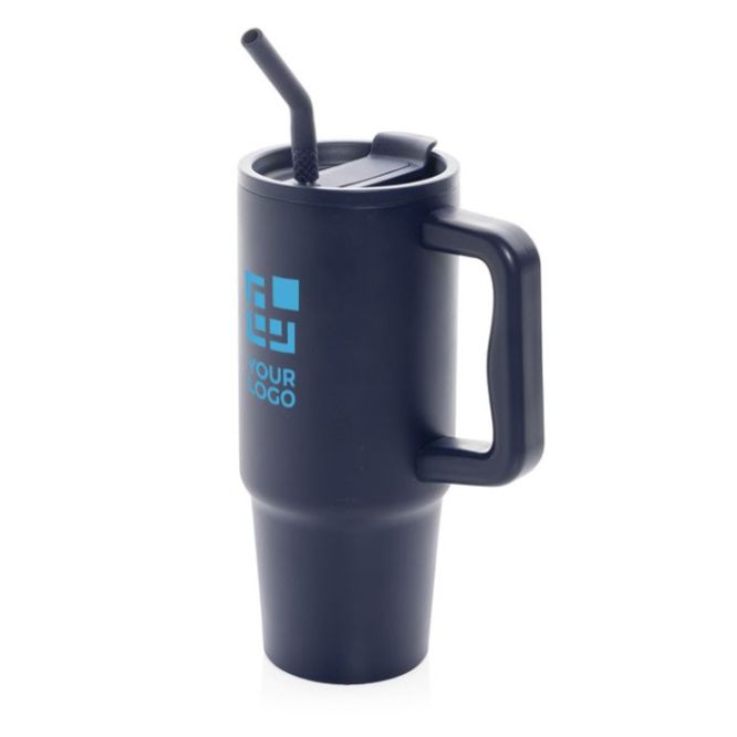 Tazza termica in acciaio inossidabile riciclato con cannuccia 900ml