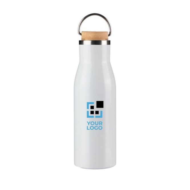 Bottiglia in acciaio inox riciclato con tappo in bambù 500ml
