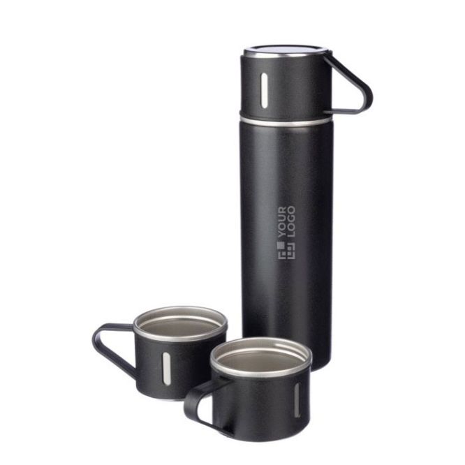 Termos a doppia parete in acciaio inox da 420ml con 2 tazze da 150ml