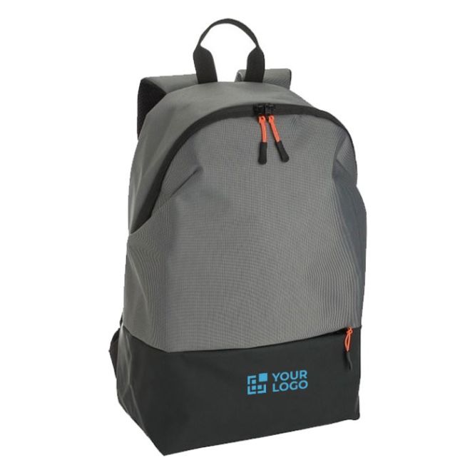 Zaino bicolore in poliestere con tira zip colorati e tasca pc da 15''