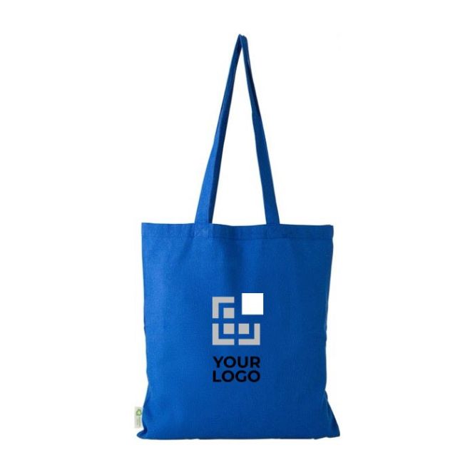 Shopper di vari colori in cotone 100% riciclato da 120 g/m²