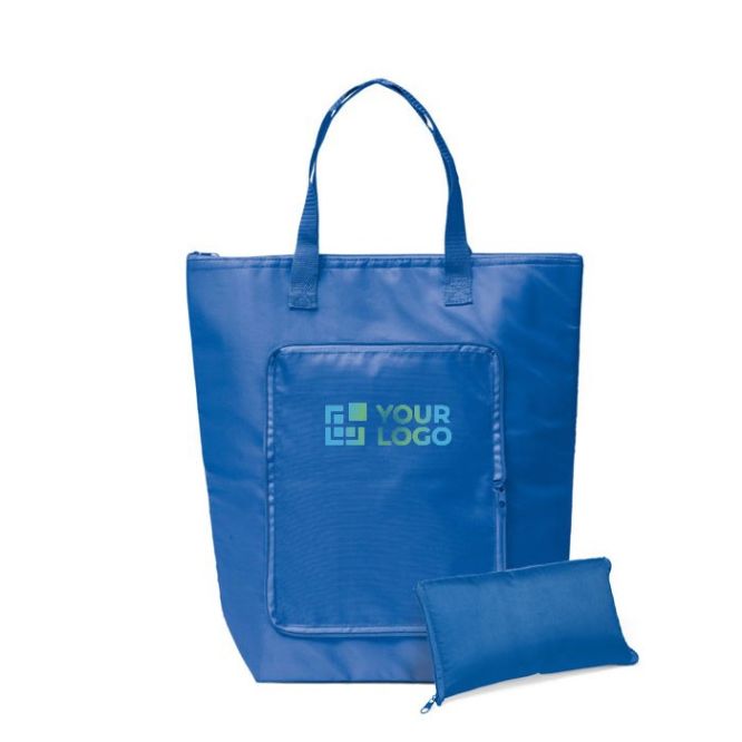 Borsa frigo pieghevole realizzata in poliestere 210D con cerniera