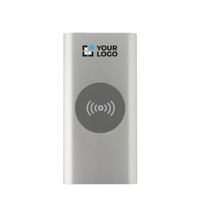 Powerbank wireless 5W con 3 porte USB in alluminio riciclato 8.000 mAh