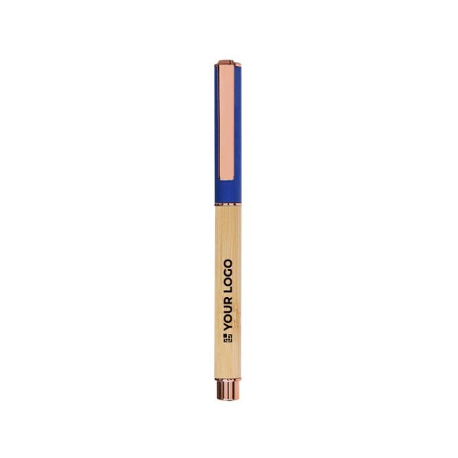 Roller in bambù e alluminio con dettagli in oro rosa e inchiostro blu