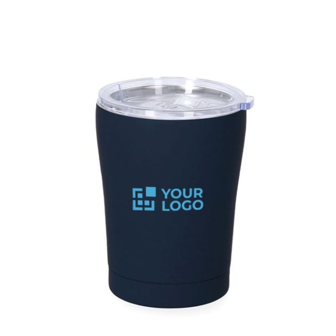 Bicchiere termico in acciaio con rivestimento in gomma e tappo 350ml
