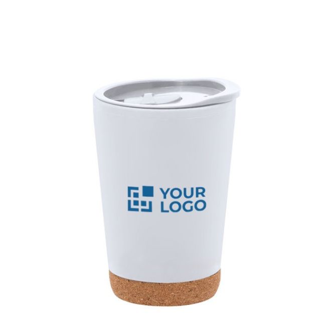 Bicchiere take away a doppia parete con base in sughero da 260ml