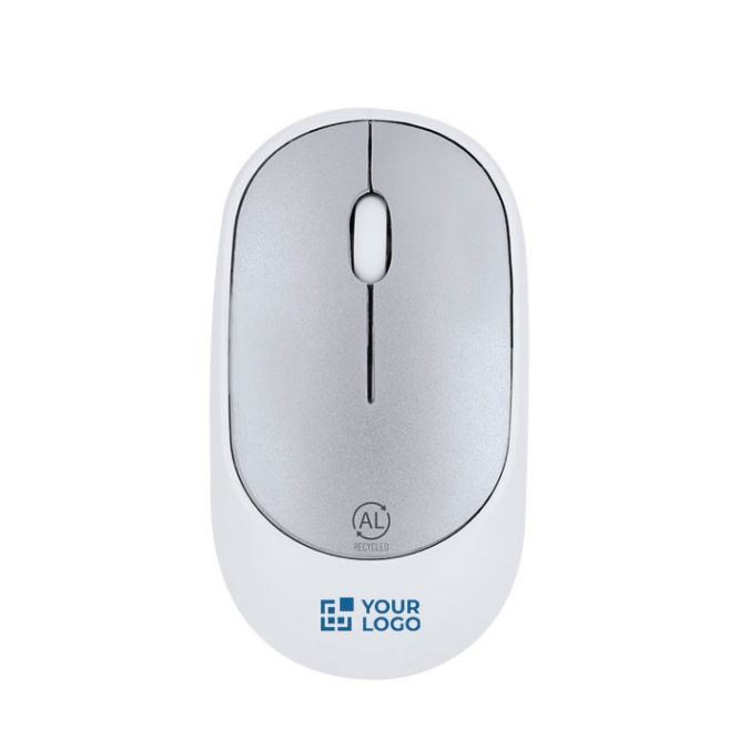 Mouse wireless ergonomico in ABS e alluminio con certificazione RCS