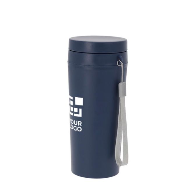 Bicchiere termico da viaggio con tappo a vite e laccetto da 320ml