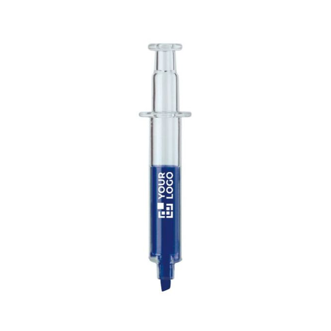 Evidenziatore a forma di siringa trasparente disponibile in 4 colori
