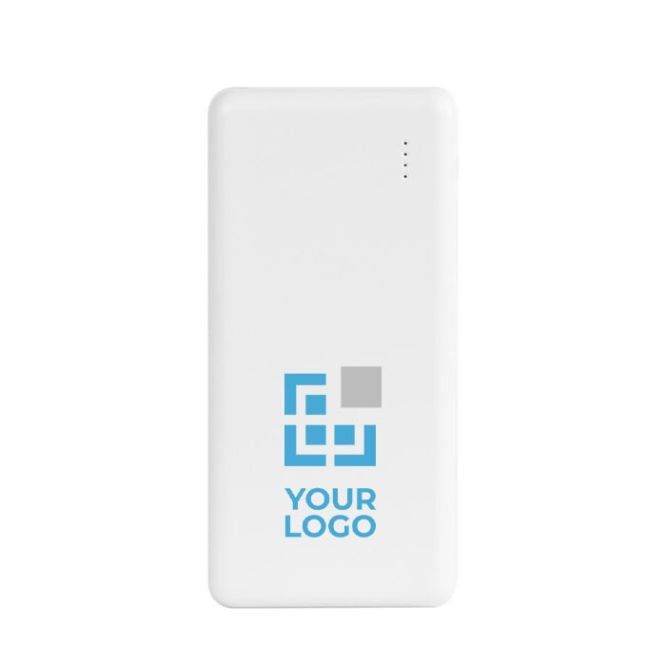 Power bank promozionale in ABS riciclato con capacità di 8.000 mAh