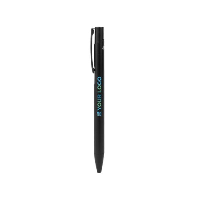 Biro a scatto in alluminio riciclato con finitura opaca inchiostro blu