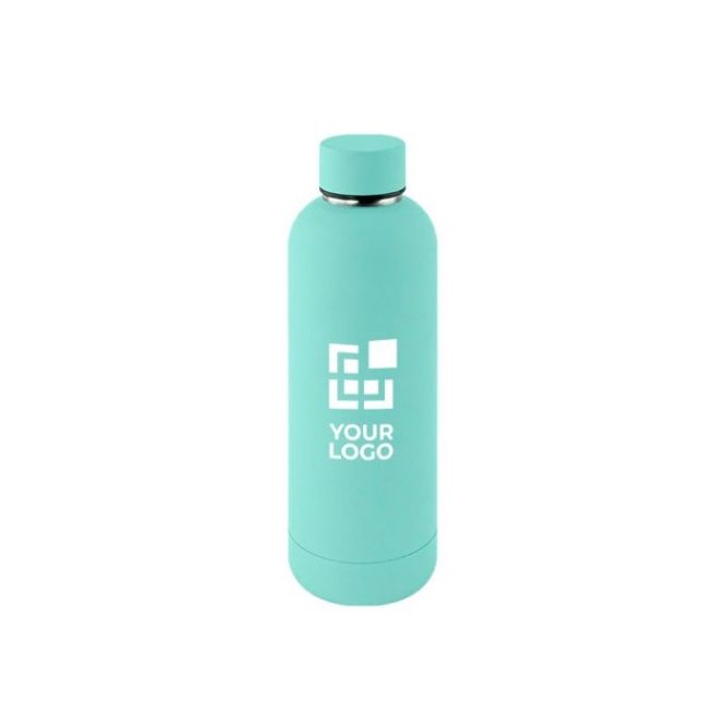 Borraccia a doppia parete in acciaio inox con finitura in gomma 500ml
