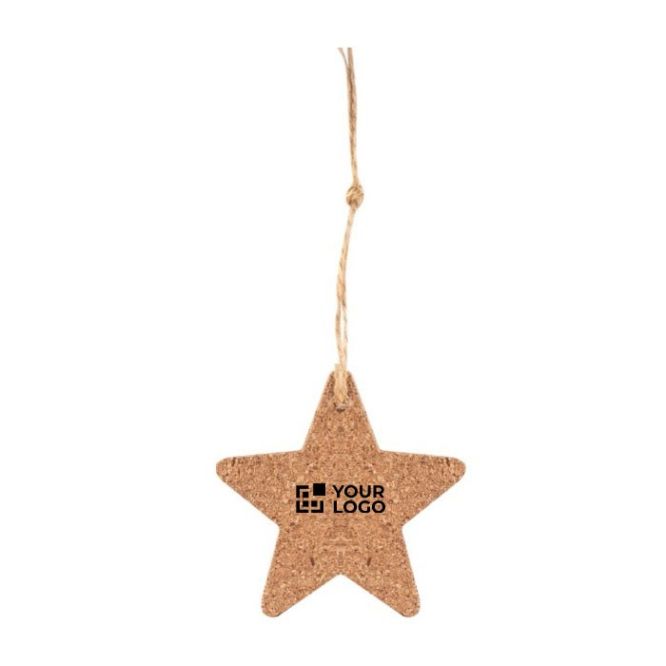 Decorazione natalizia da appendere a forma di stella in sughero