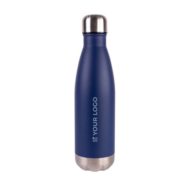Borraccia in acciaio inox riciclato con base e tappo argentato 500ml