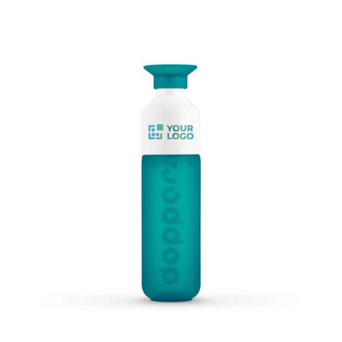 Borraccia riutilizzabile personalizzata Dopper Original 450ml color turchese vista area di stampa