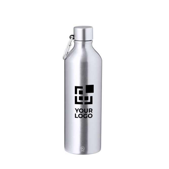 Borraccia d'alluminio riciclato con finitura opaca e moschettone 800ml