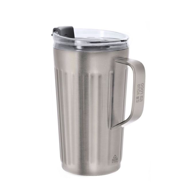 Tazza termica in acciaio inox riciclato con foro per cannuccia 350ml