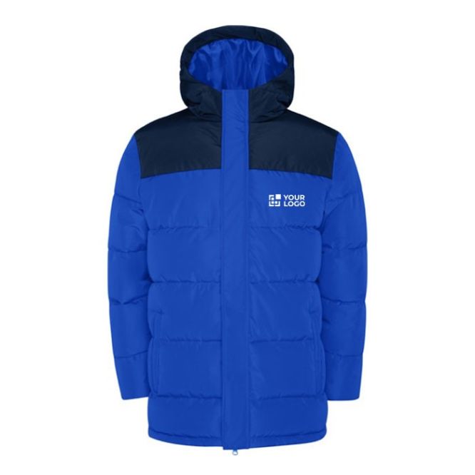 Giubbino termico unisex stile piumino in poliestere con cappuccio Roly 