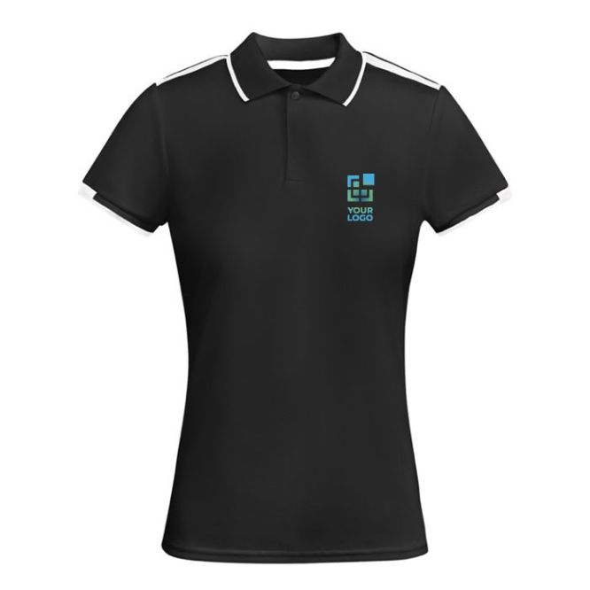 Polo sportiva bicolore da donna in poliestere 140 g/m² Roly 