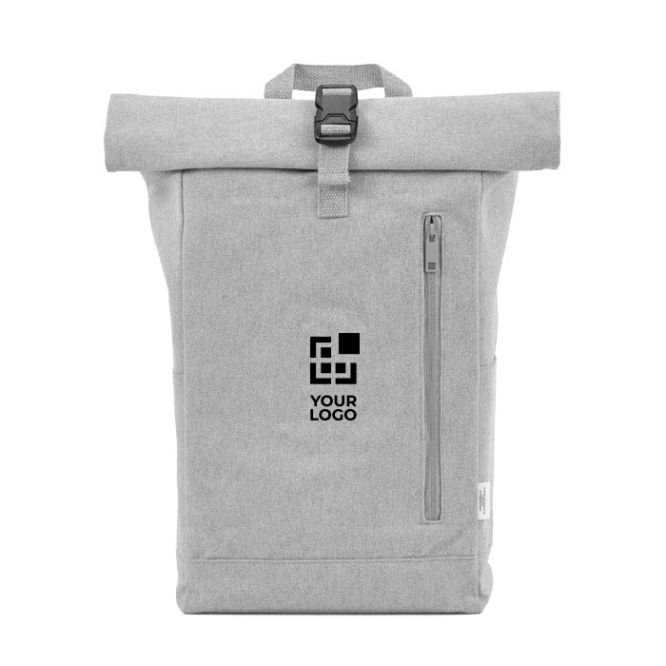 Zaino ecologico roll-top con base rinforzata e tasca frontale 16L
