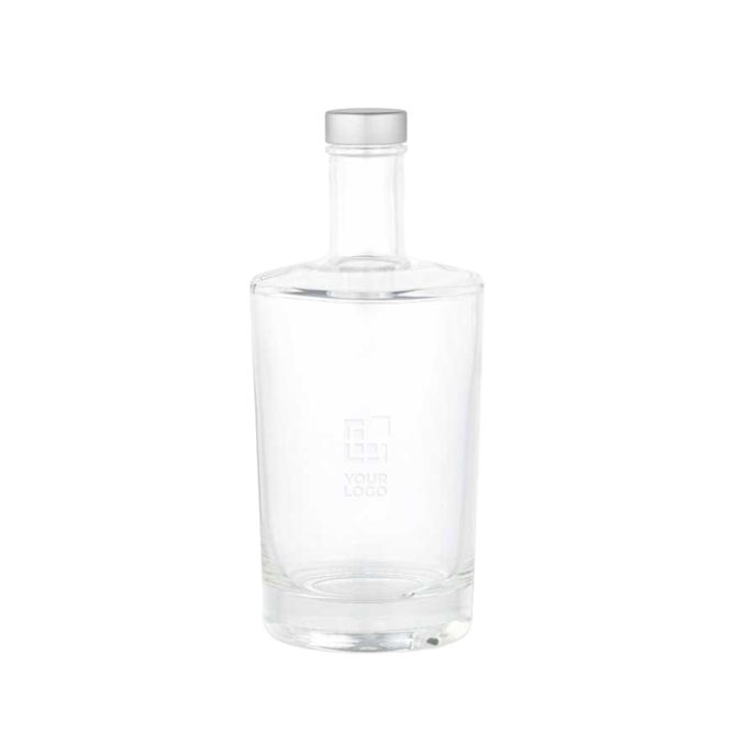 Borraccia cilindrica in vetro con tappo argentato antigoccia 540ml
