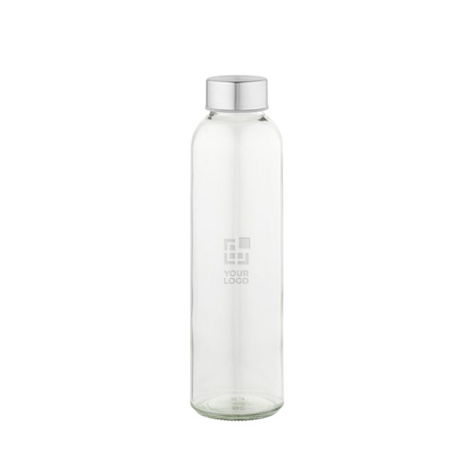 Bottiglia in vetro con tappo a vite argentato antigoccia 510 ml