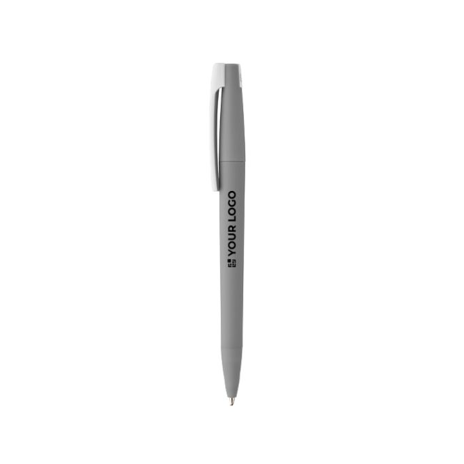 Penna con corpo in plastica riciclata, clip grande e inchiostro blu