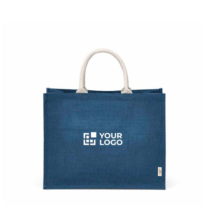 Borsa della spesa in juta laminata con manici in cotone 20L