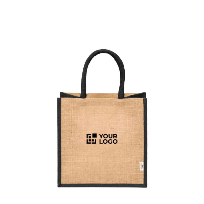 Borsa della spesa in juta laminata con manici in cotone 16L